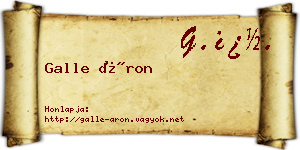 Galle Áron névjegykártya